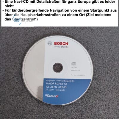 Navigations-CD Blaupunkt Travelpilot DX Major Roads of Western Europe 2013/2014 Final Update