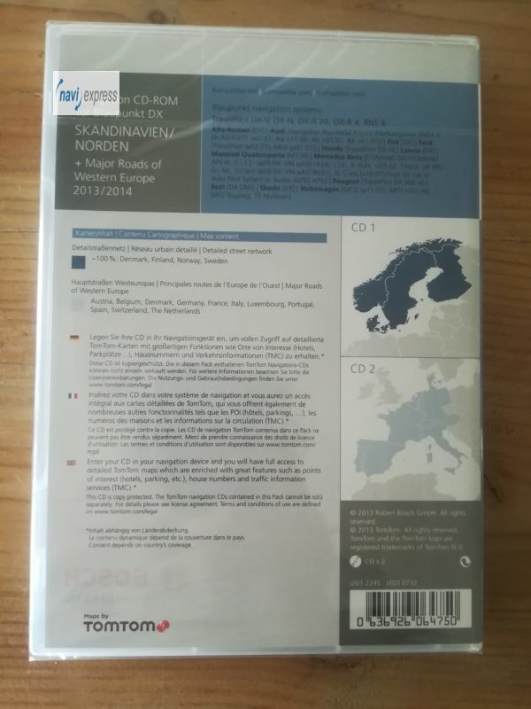Navigations-CD Blaupunkt Travelpilot DX SKANDINAVIEN / NORDEN+ Major Roads of Western Europe 2013/2014 Final Update - Image 2