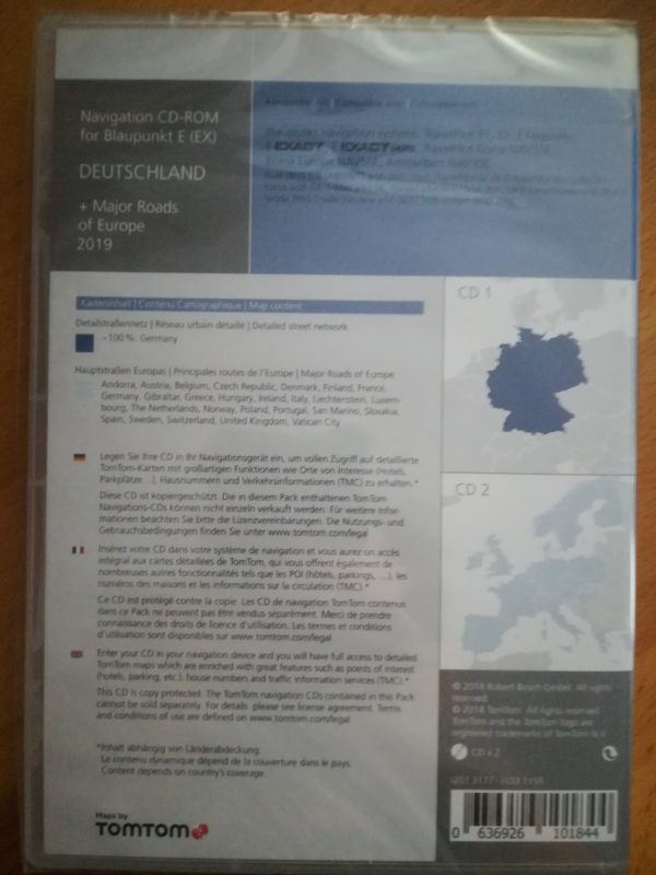 Navigation CD for Blaupunkt TravelPilot E (EX) DEUTSCHLAND + Major Roads of Europe 2019 - Image 2