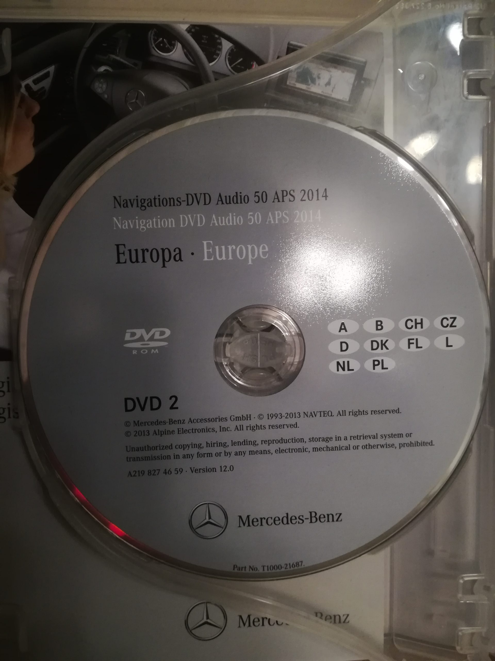 Mercedes Benz Navigation Dvd Fur Navi Audio 50 Aps Ntg 2 5 Turkis 2014 Dvd2 Deutschland Benelux Alpen Cz Dk Pl A219 827 46 59 Navi Express