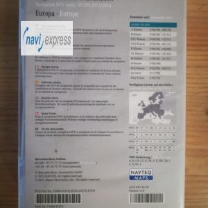 MERCEDES BENZ Navigation DVD für Navi AUDIO 50 APS NTG 2.5 TÜRKIS EUROPA 2013/2014 A219 827 45 59