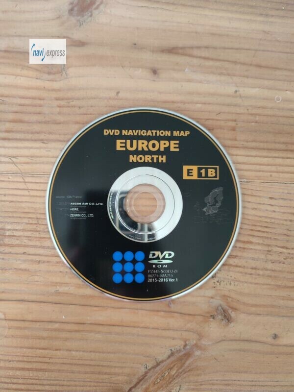Toyota Navigations-DVD für TNS600 und TNS700 Deutschland Nordeuropa 2015/2016 Ver.1 E1B