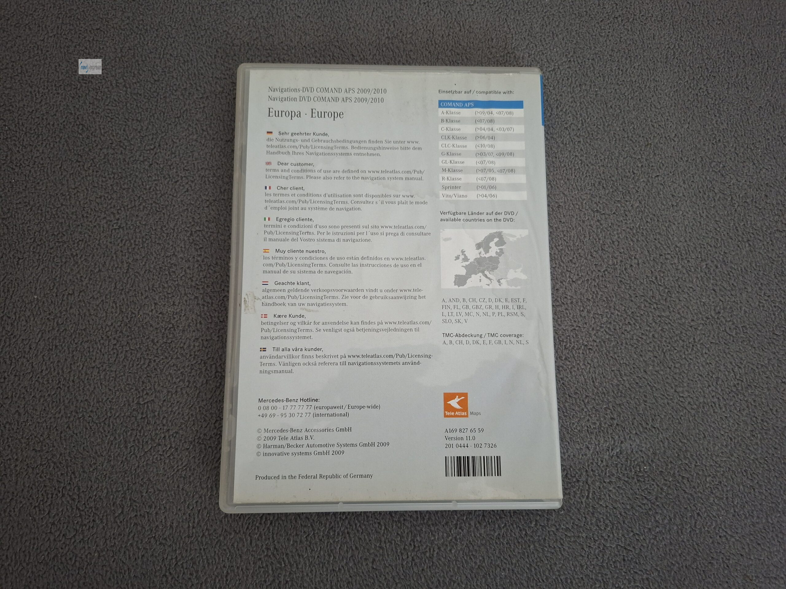 Mercedes-Benz Navigation DVD COMAND APS NTG2 Europa 2009/2010 Version 11.0 - Image 3