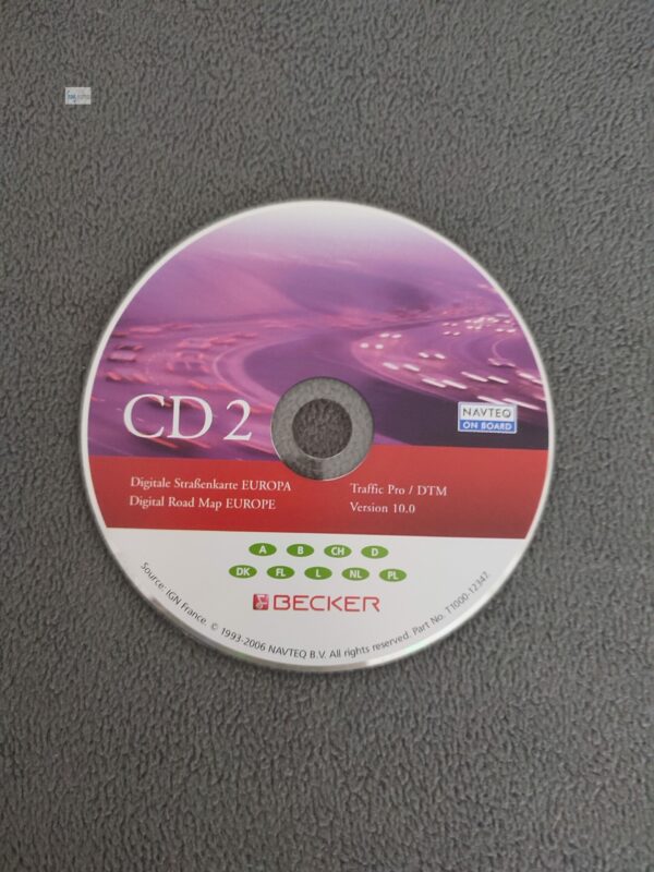 BECKER Navigation CD Traffic Pro / DTM Version 10.0 CD2 Deutschland Alpen Benelux von 2006 (final Update)