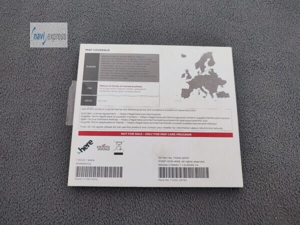 SD Karte Navigation Nissan Connect 3 Europe V4 2018/2019 9999850122 – Bild 2