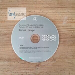 Mercedes-Benz Navigations-DVD AUDIO 50 APS NTG 2.5 DVD2 DEUTSCHLAND BENELUX ALPEN CZ DK PL 2008/2009 türkis