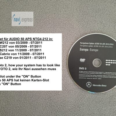 Mercedes Navi DVD Audio 50 APS NTG4-212 DVD3 Deutschland France BeNeLux 2015/2016