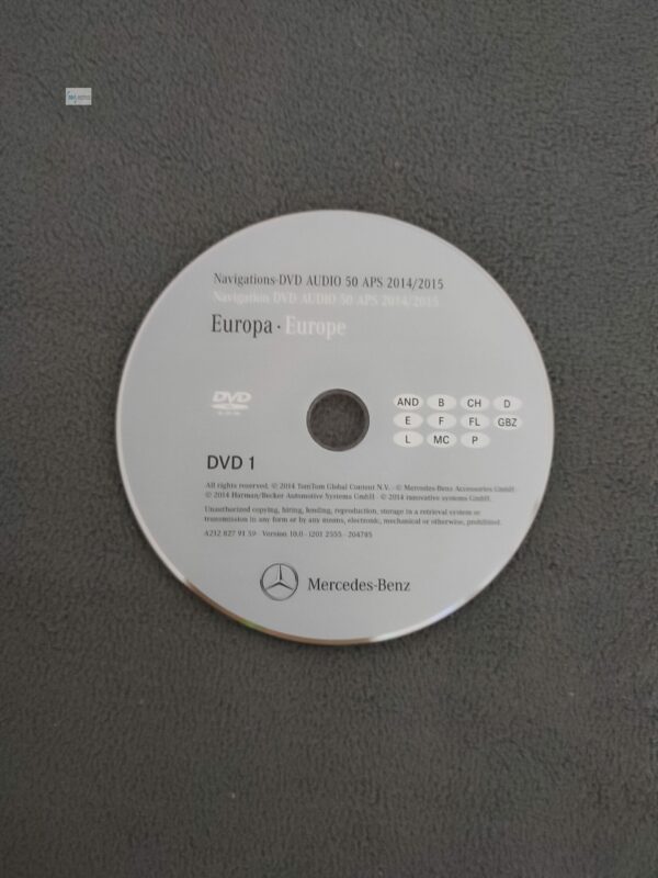 Mercedes-Benz Navi DVD Audio 50 APS NTG4-212 Deutschland France Spanien 2014/2015 A2128279159 lachs