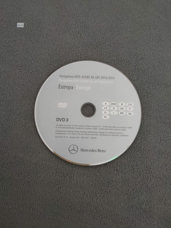 Mercedes-Benz Navigations-DVD Audio 50 APS NTG4-212 DVD3 Deutschland Frankreich Benelux 2014/2015 A2128279159 lachs