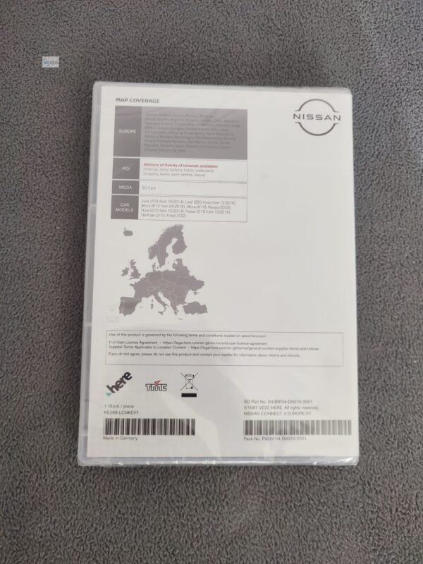 Nissan Connect 3 Navigation SD Karte Europa V7 2021/2022 KE288-LCNKEV7 Final Update - Image 2