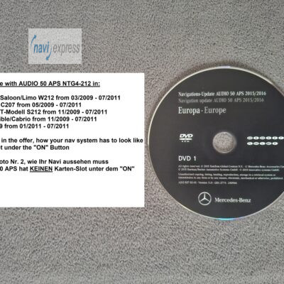 Mercedes-Benz Navi DVD Audio 50 APS NTG4-212 Deutschland Frankreich Spanien 2015/2016 A2128270365 lachs