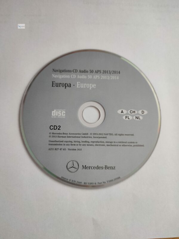Mercedes-Benz Navigations-CD Audio 50 APS NTG1 DEUTSCHLAND ALPEN 2013/2014 A2118274765 rot