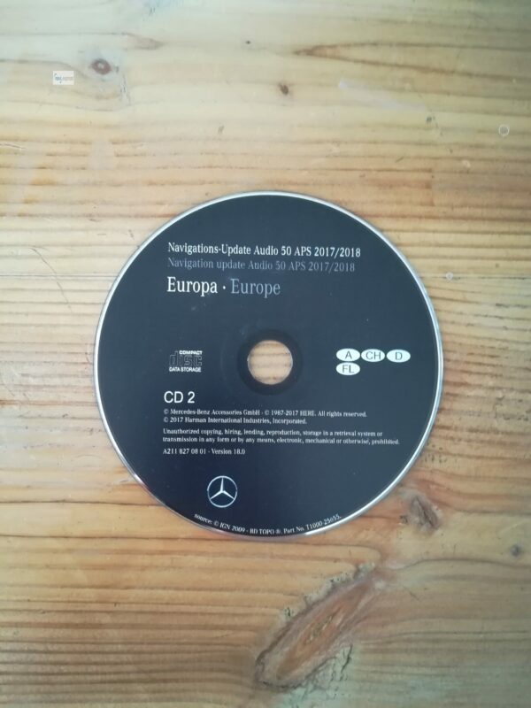 Mercedes-Benz Navigations-CD Audio 50 APS NTG1 DEUTSCHLAND ALPEN 2017/2018 A2118270801 rot