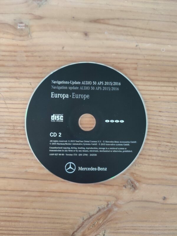 Mercedes-Benz Navigations-CD Audio 50 APS NTG2 DEUTSCHLAND ALPEN 2015/2016 A1698270000 orange