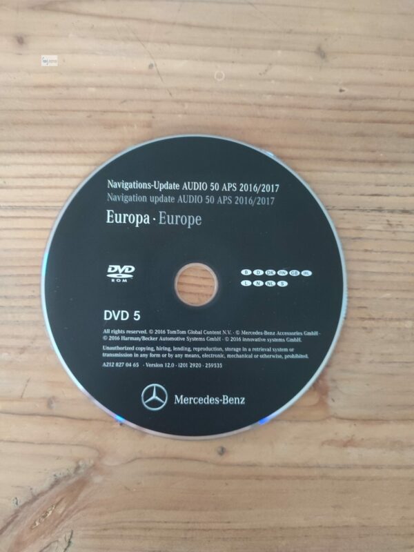 Mercedes-Benz Navi DVD Audio 50 APS NTG4-212 Deutschland Skandinavien 2016/2017 A2128270465 lachs