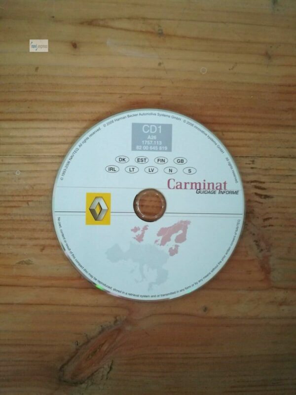 Renault Carminat Guidage Informe SH3 (Carminat 1) Navigation CD Great Britain Scandinavia 2007 A26