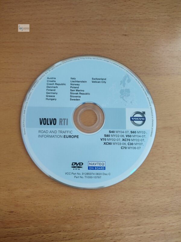 Volvo RTI Navigations-DVD MY02-07 Disc C Deutschland Skandinavien Italien Alpen 2007/2008