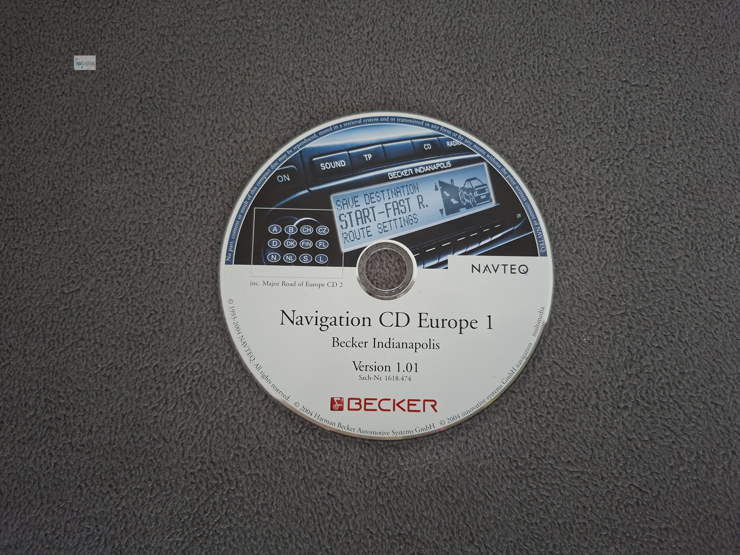 BECKER Navigations-CD Indianapolis (Pro) Deutschland Alpen BeNeLux 2004 Version 1.01