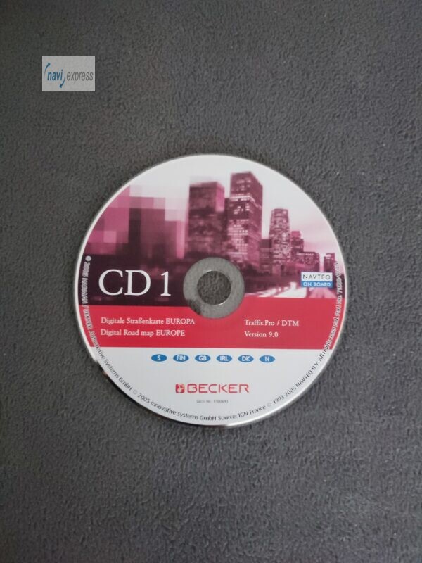 BECKER Navigations-CD Traffic Pro / DTM CD1 Skandinavien Great Britain Ireland 2005 Version 9.0