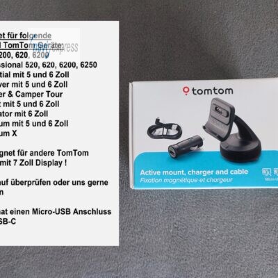 TomTom Aktiv Magnethalterung und Ladegerät für GO 520 5200 620 6200 u.a. 9UUB.001.40