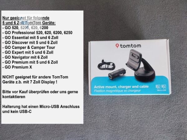 TomTom Aktiv Magnethalterung und Ladegerät für GO 520 5200 620 6200 u.a. 9UUB.001.40