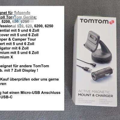TomTom Aktiv Magnethalterung und Ladegerät für GO 520 5200 620 6200 u.a. 9UUB.001.40