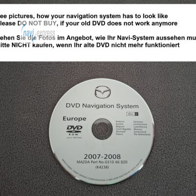 DVD Navigation Mazda DENSO Deutschland Frankreich Österreich Schweiz BeNeLux 2007/2008 GS1D66DZ0