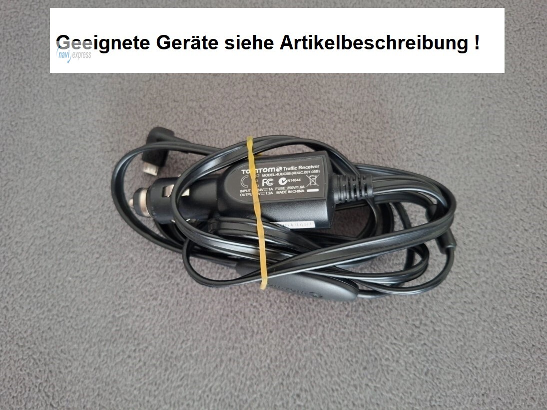 Original TomTom TMC Traffic Receiver Verkehrsfunkempfänger und Ladekabel 4UUC5B (Micro USB)