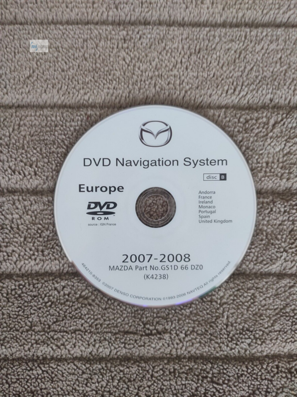 DVD Navigation Mazda DENSO France Espana Portugal Great Britain Ireland 2007/2008 GS1D66DZ0