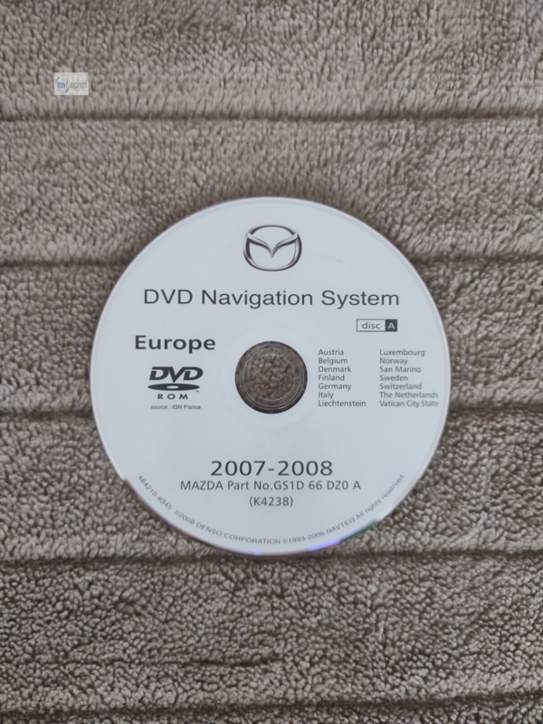 DVD Navigation Mazda DENSO Deutschland Italien Alpen Skandinavien 2007/2008 GS1D66DZ0A