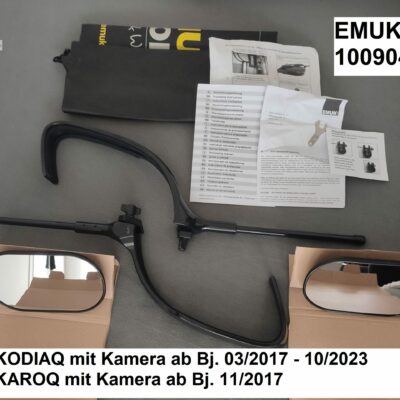 EMUK Wohnwagenspiegel Caravanspiegel 100904 für Skoda Kodiaq & Karoq mit Kamera im Gehäuse (WIE NEU)
