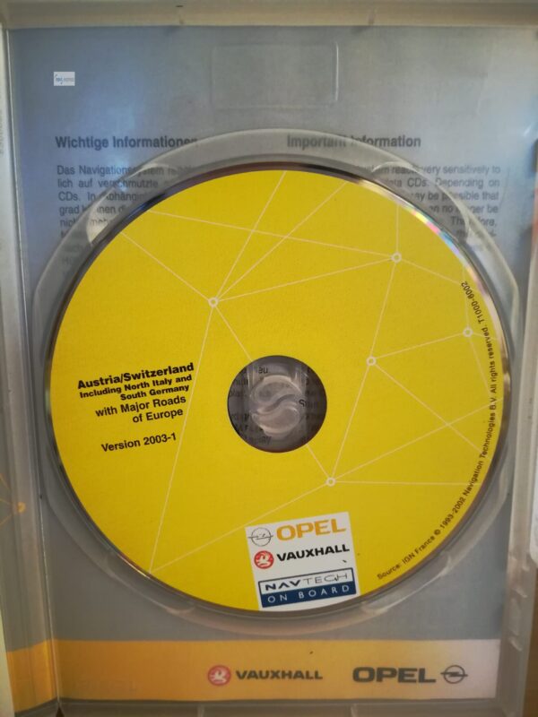 OPEL NCDR NCDC Navigations-CD Österreich Schweiz Norditalien Süddeutschland 2003