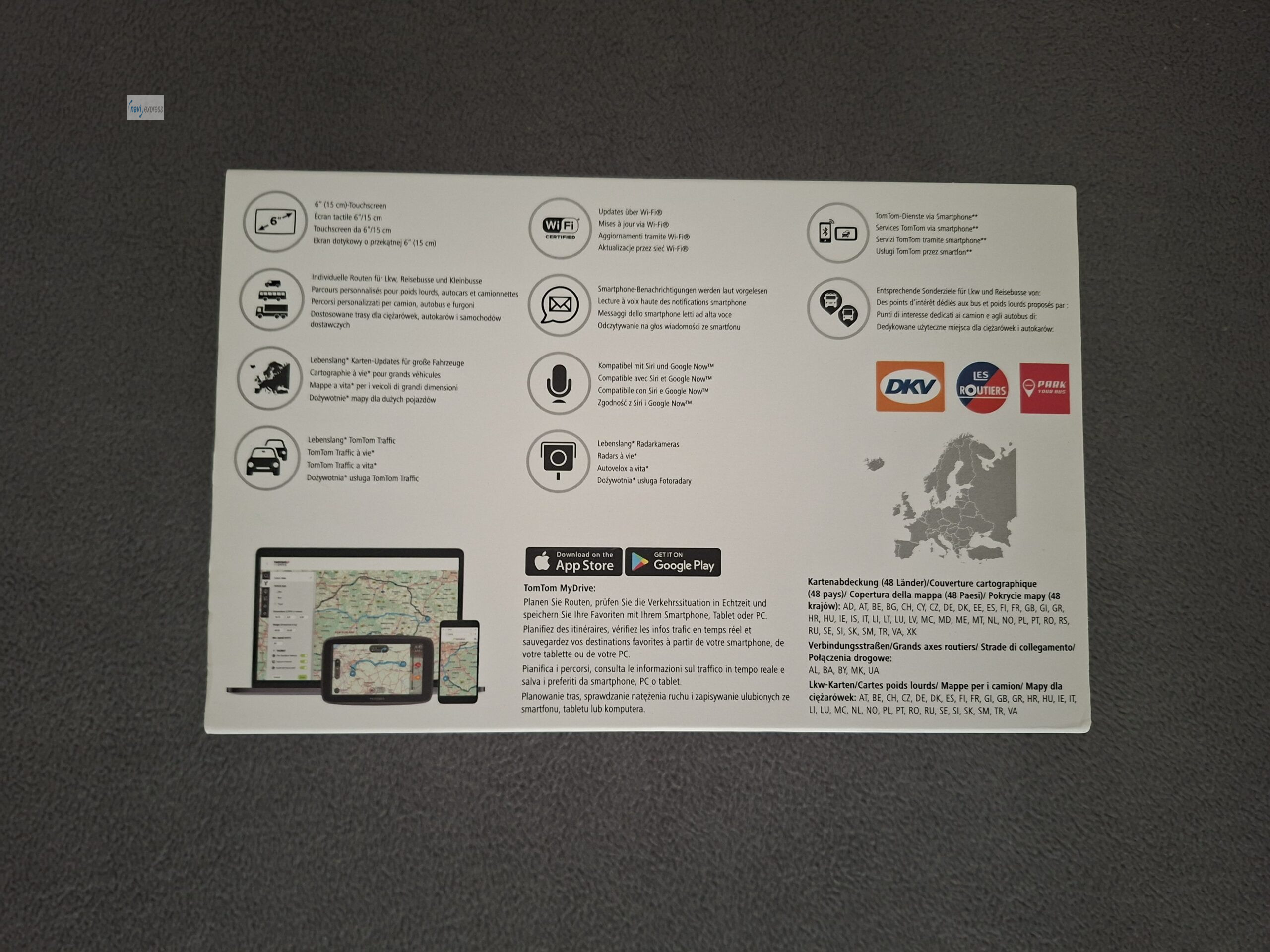 TomTom GO Professional 620 6 Zoll LKW Truck Bus Navi Europa Karten Radarkameras TomTom Traffic WLAN WiFi – Bild 2