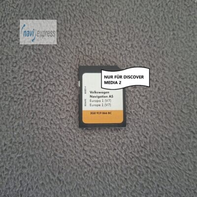 Original Volkswagen Navigation AS SD Karte 16 GB Europa 1 (V7) von 2017/2018 für Discover Media 2