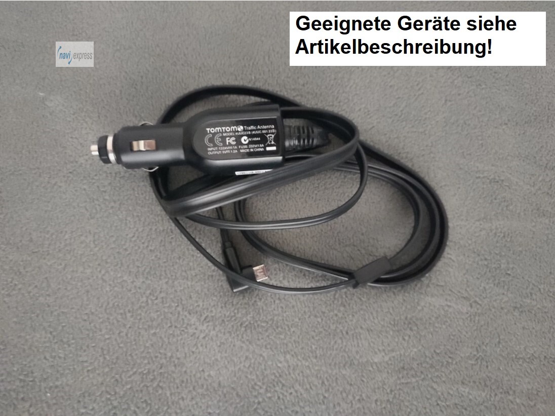 Original TomTom TMC Traffic Receiver Verkehrsfunkempfänger und Ladekabel 4UUC23B (Micro USB)