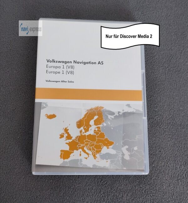 Original Volkswagen Navigation AS SD Karte 16 GB Europa 1 (V8) von 2018 für Discover Media 2