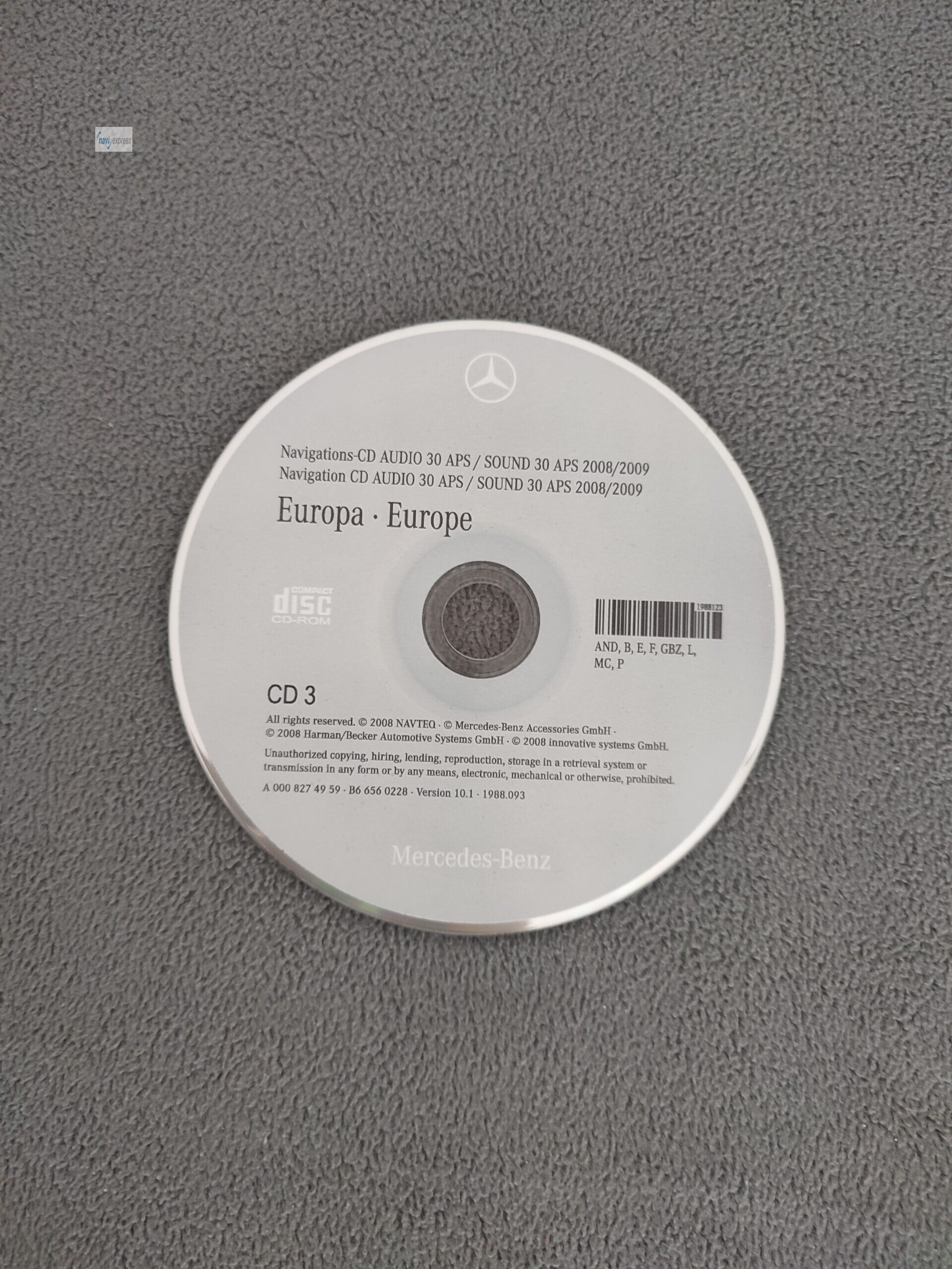 Mercedes-Benz Navi CD AUDIO 30 APS Frankreich Spanien Portugal 2008/2009 Version 10.1