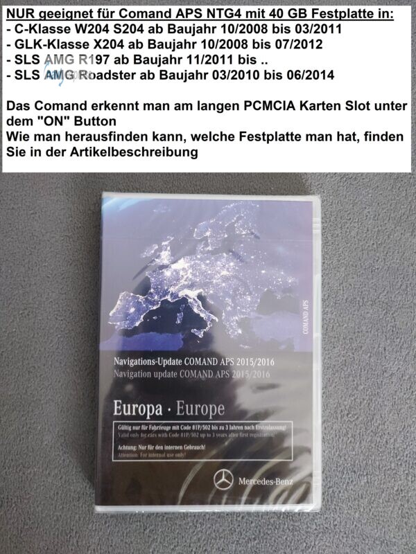 Mercedes-Benz Navigation DVD COMAND APS NTG4-204 Europa 2015/2016 für GLK C-Klasse violett