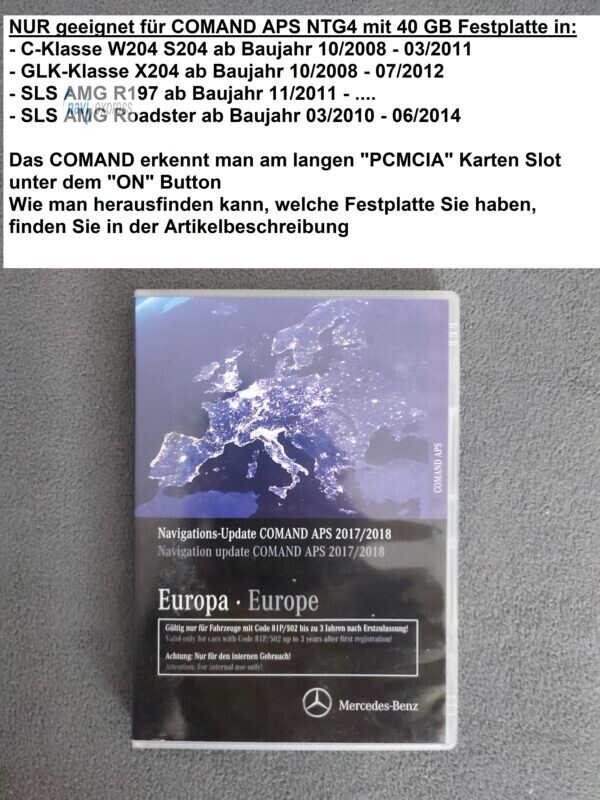 Mercedes-Benz Navigation DVD COMAND APS NTG4-204 Europa 2017/2018 für GLK C-Klasse violett (NEUWERTIG)