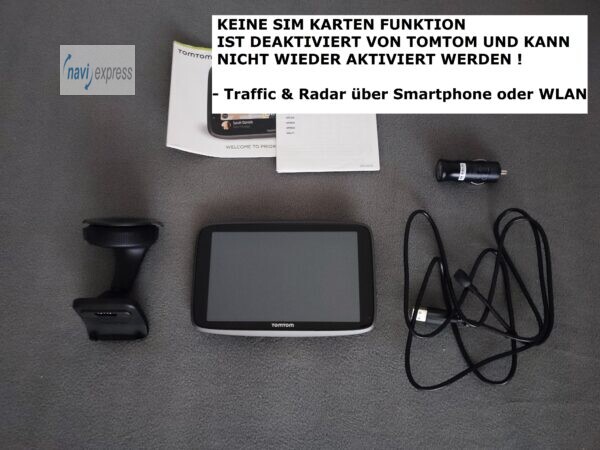TomTom GO 6200 6 Zoll PKW Navi WELT-Karten WLAN Radar (SIM KARTE DEAKTIVIERT)