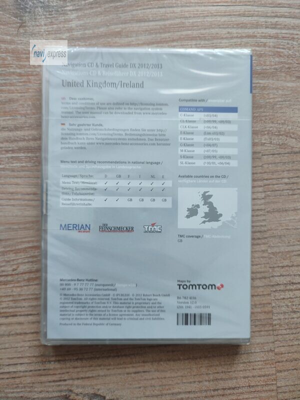 Mercedes-Benz Navigation CD DX United Kingdom and Ireland 2012/2013 für Comand DX (NEW) – Bild 2