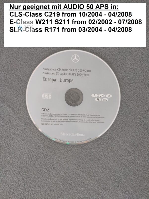 Mercedes-Benz Navigations-CD Audio 50 APS NTG1 DEUTSCHLAND 2009/2010