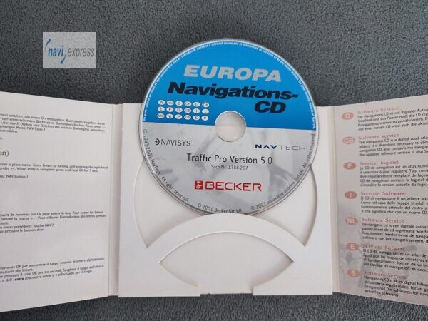 Becker Traffic Pro / DTM Navigation CD Deutschland Westeuropa 2001 Version 5.0