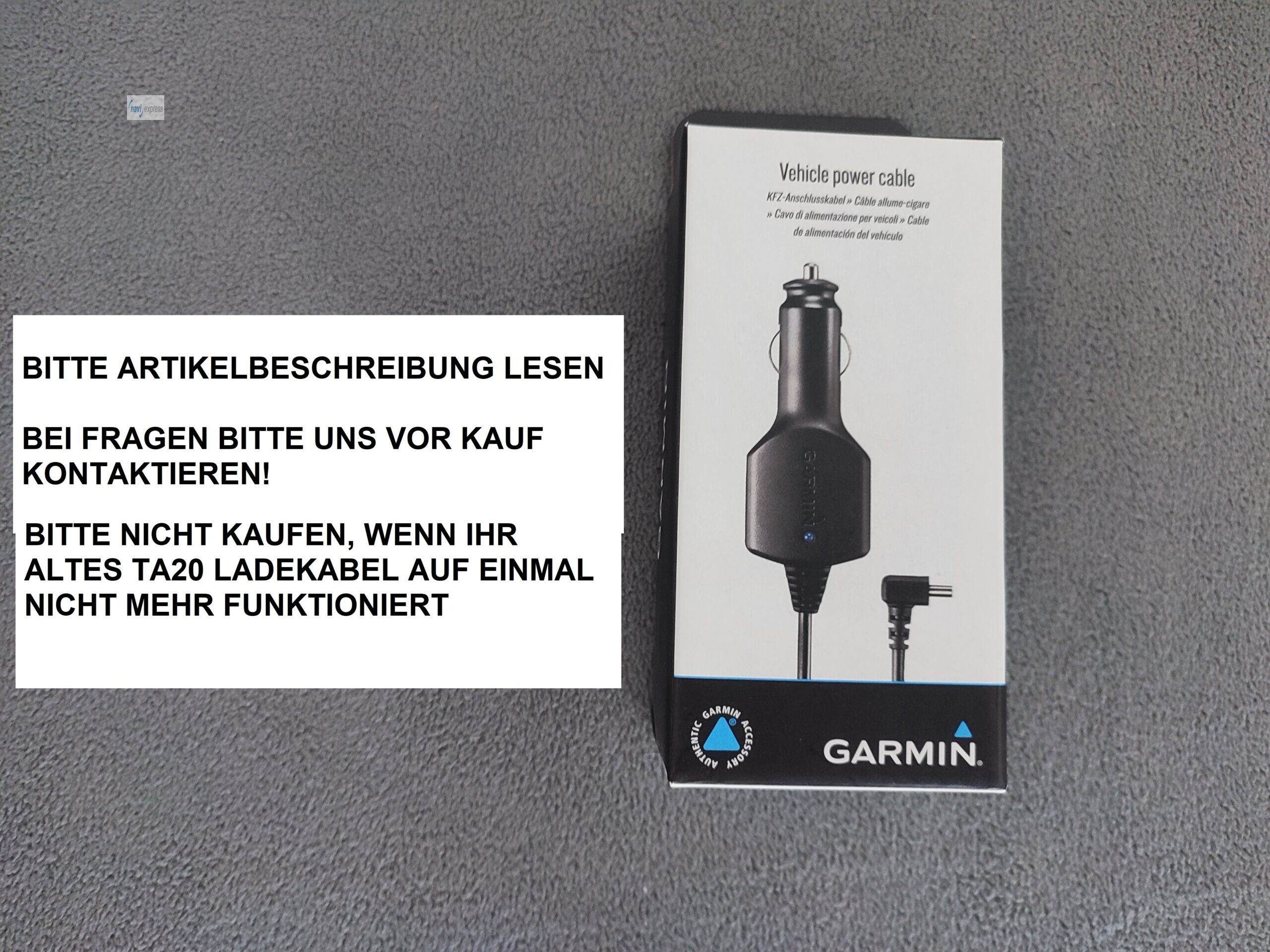 Garmin KFZ PKW Ladekabel TA20 Car Charger für Drive DriveSmart Camper (NEU)