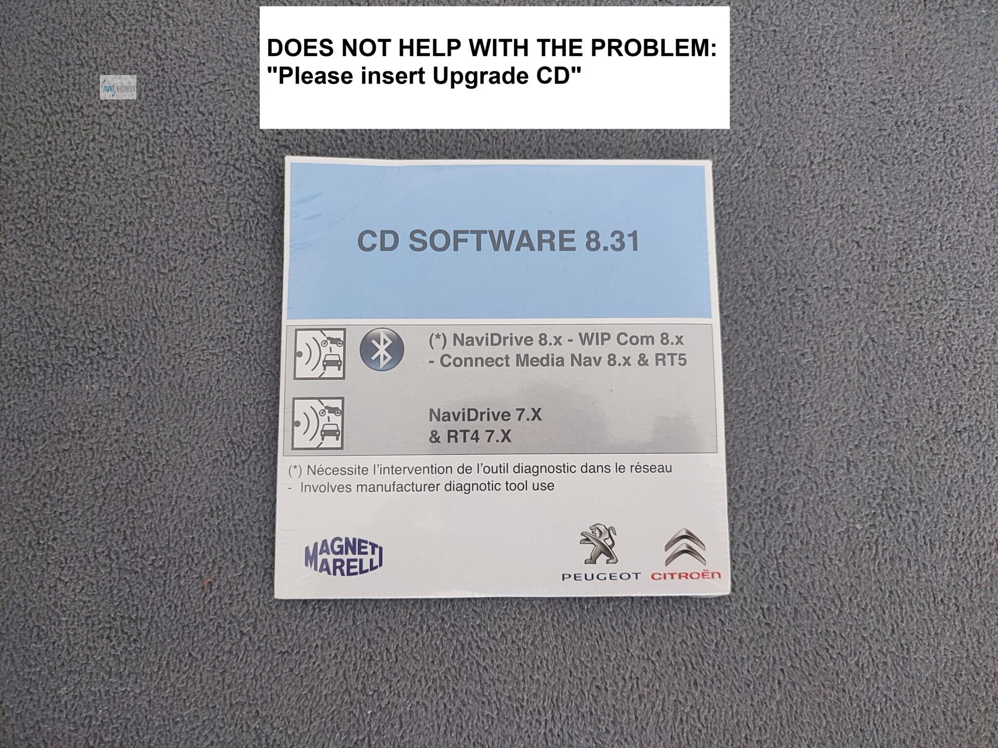 RT4 RT5 Navi Software Update CD V. 8.31 Peugeot Citroen