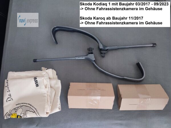 EMUK Wohnwagenspiegel 100903 Skoda Kodiaq & Karoq OHNE Kamera im Gehäuse Anthrazitgrau metallic