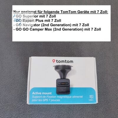 TomTom Navi Saugnapf Halterung mit USB-C Anschluss GO Superior Expert Plus Navigator (2. Gen) GO Camper Max (2. Gen)