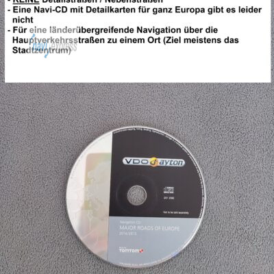 VDO Dayton Navigation CD Major Roads of Europe 2014/2015 für Opel CD70 Navi BMW MK1 MK2 MK3 MK4