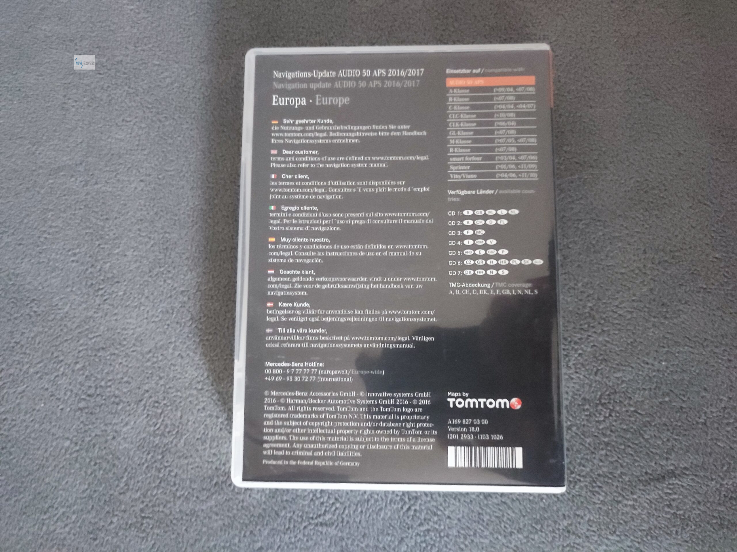Mercedes Navigation CD Set Audio 50 APS NTG2 Europa 2016/2017 Version 18.0 – Bild 3