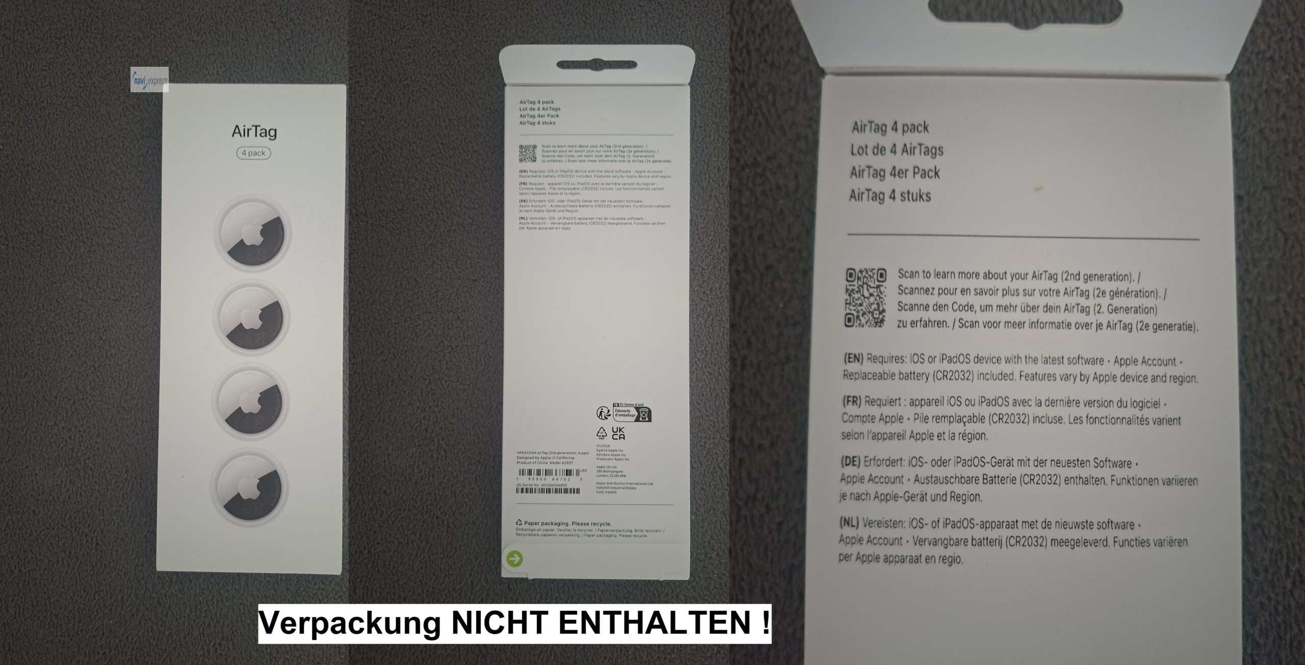 APPLE AIRTAG 2. Generation 1 STÜCK TRACKER ORTUNGSGERÄT NEU ORIGINAL – Bild 3